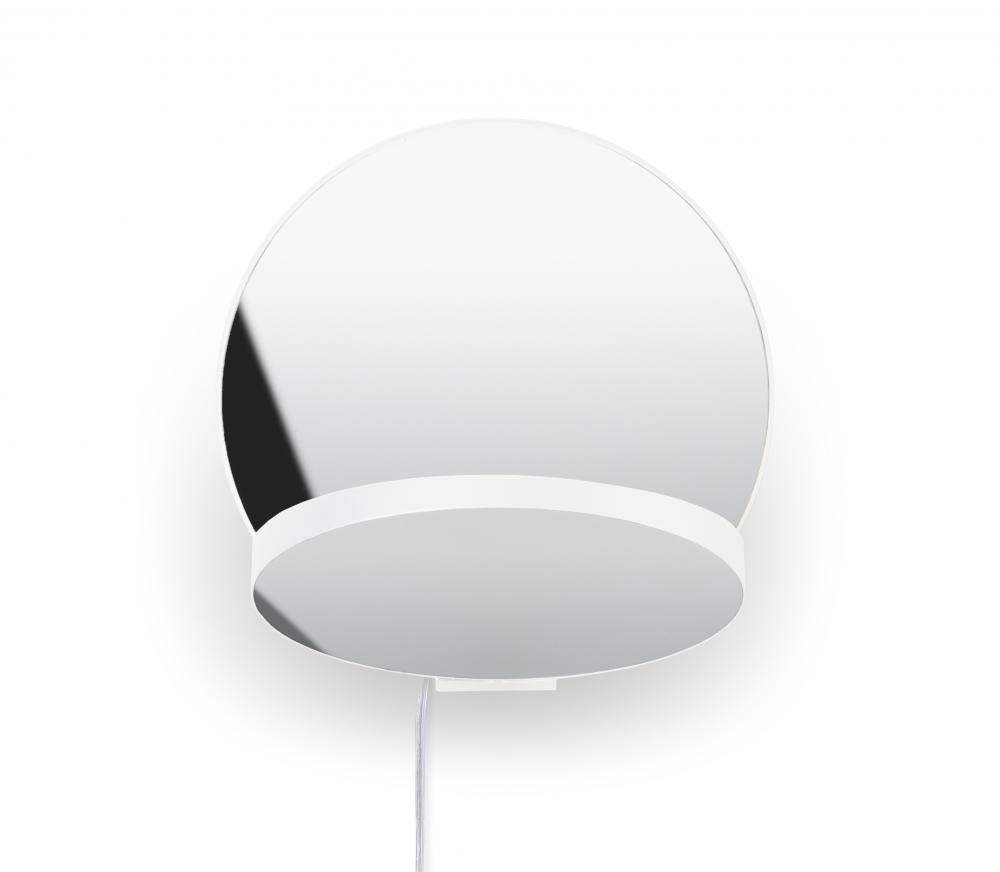 Gravy Wall Sconce - Matte White Body, Chrome plates - Plug-in